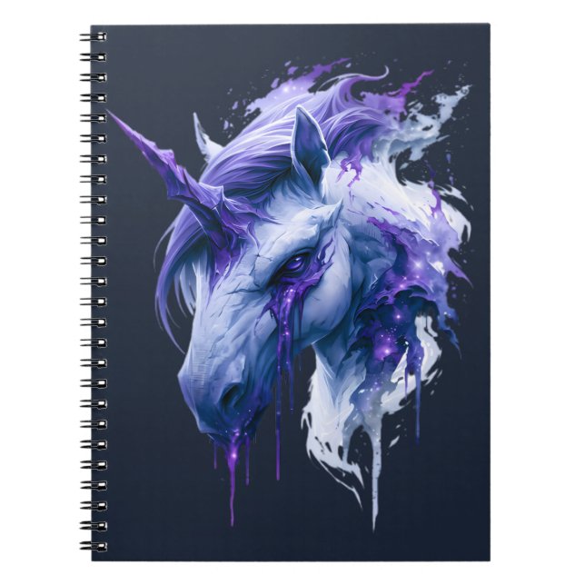 Dark Fantasy Galaxy Unicorn Notebook (Front)