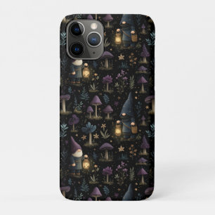 Dark Fantasy Gnome and Mushroom Pattern iPhone 11 Pro Case