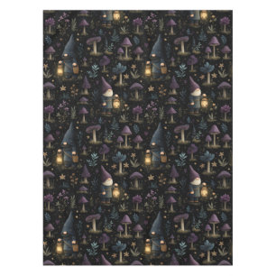 Dark Fantasy Gnome and Mushroom Pattern Tablecloth