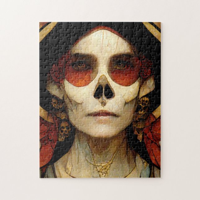 Dark Fantasy Gothic Skull Woman 2 Jigsaw Puzzle (Vertical)