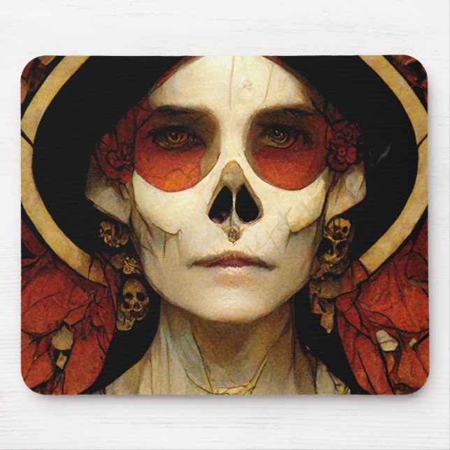 Dark Fantasy Gothic Skull Woman 2 Mouse Mat (Front)