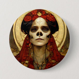 Dark Fantasy Gothic Skull Woman 3 7.5 Cm Round Badge