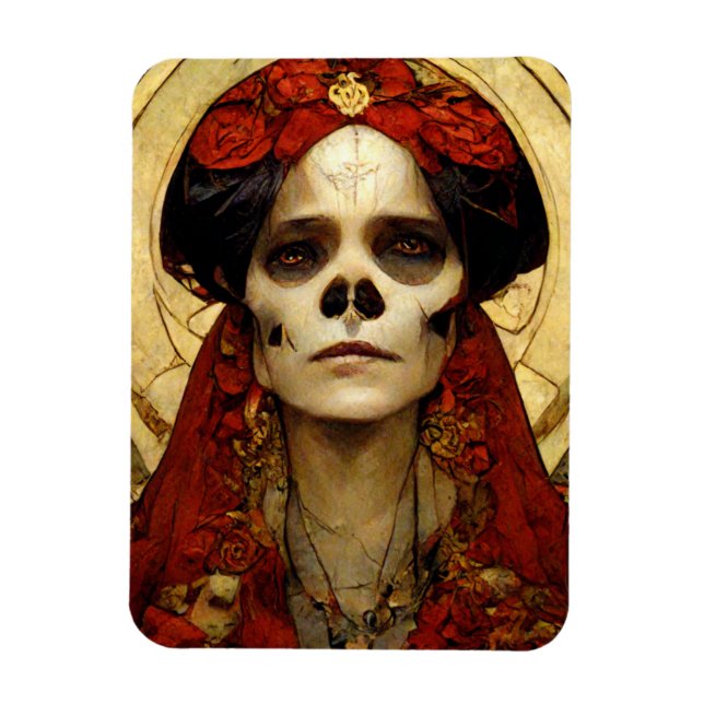 Dark Fantasy Gothic Skull Woman 3 Magnet (Vertical)