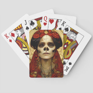 Dark Fantasy Gothic Skull Woman 3 Playing Cards