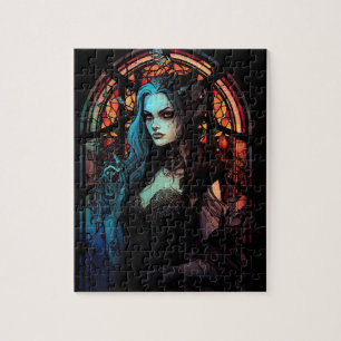 Dark Fantasy Gothic Skull Woman Jigsaw Puzzle