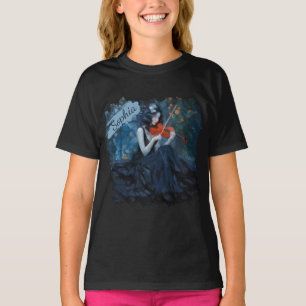 Dark Fantasy Gothic Violinist in Moonlit Garden T-Shirt