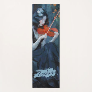 Dark Fantasy Gothic Violinist in Moonlit Garden Yoga Mat