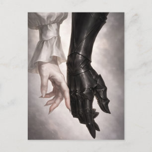 Dark Fantasy Hand in Armour Postcard   Gothic Love
