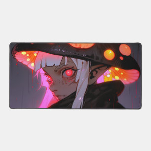 Dark Fantasy Mushroom Elf Anime Girl Desk Mat