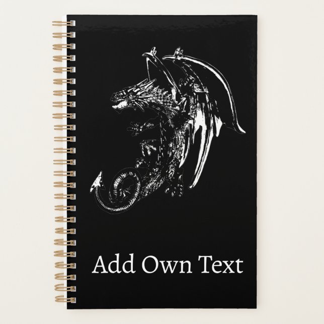 Dark Fantasy Night Beast Fiery Wings Gothic Art  Planner (Front)