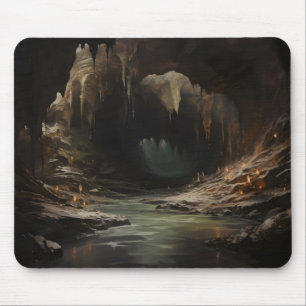 Dark Fantasy River Cave Mouse Mat