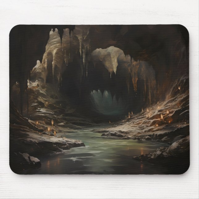 Dark Fantasy River Cave Mouse Mat (Front)