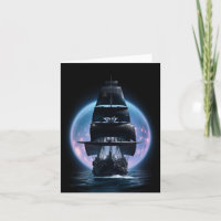 Dark Fantasy Sailing Ship Bon Voyage Card