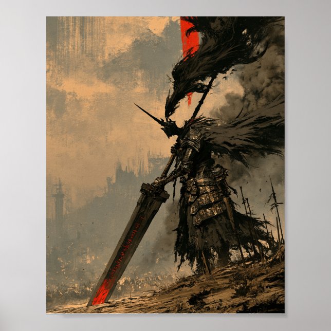 Dark Fantasy Warrior with Greatsword  Poster (Front)