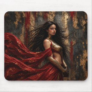 Dark Fantasy Warrior Woman Mouse Mat