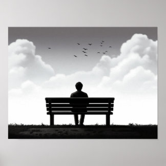 Dark Fantasy Wasteland with Eerie Green Horizon Poster