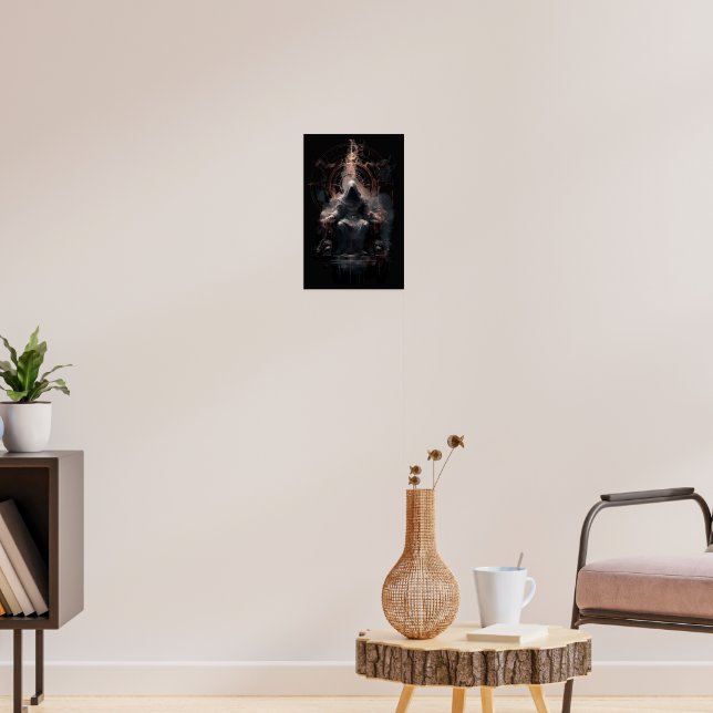 Dark Fantasy Wizard Throne Occult Wall Art (Living Room 3)