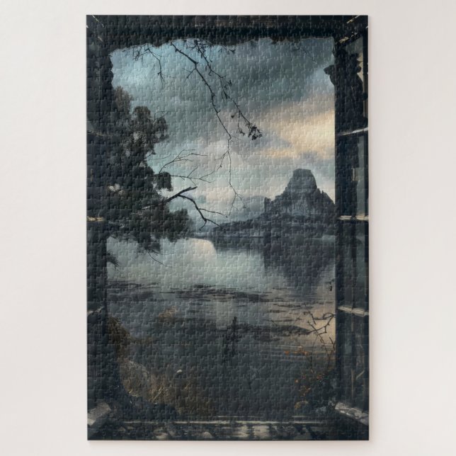 Dark Fantasy World Window View Jigsaw Puzzle (Vertical)