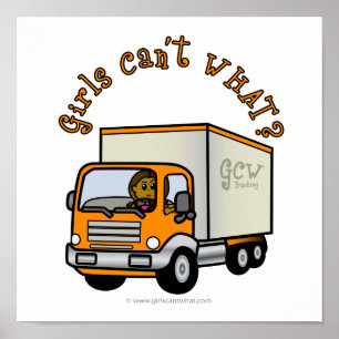 Dark Female Truck Driver Poster