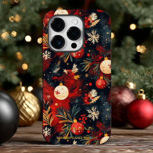 Dark Festive Christmas Ornaments Pattern Case-Mate iPhone 14 Pro Case