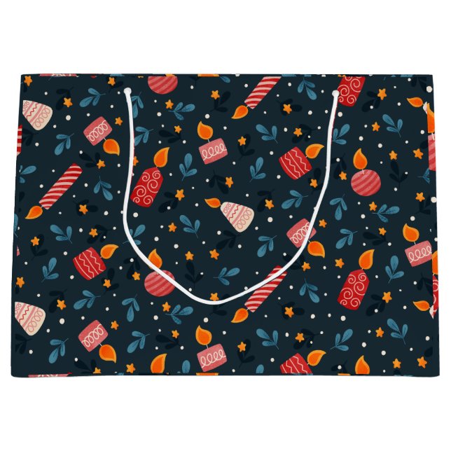 Dark Festive Mixed Candles Holiday Gift Bag  (Front)