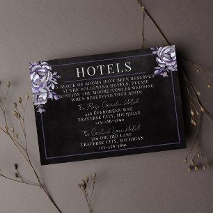Dark Floral Black Gothic Purple Halloween Wedding Enclosure Card
