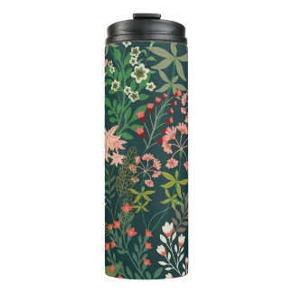 Dark Floral Botanical Seamless Pattern Thermal Tumbler