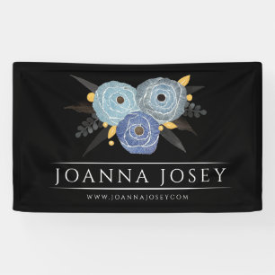 Dark Floral Bouquet Business Promotional Banner