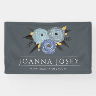 Dark Floral Bouquet Business Promotional Banner