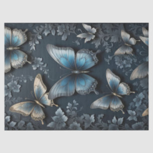 Dark Floral Butterfly Tissue Paper