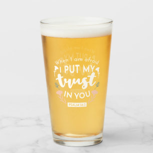 Dark Floral Christian Art - Psalm 56:3  Glass