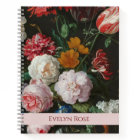 Dark Floral Custom Name Notebook