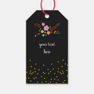 Dark Floral Customisable Gift Tags