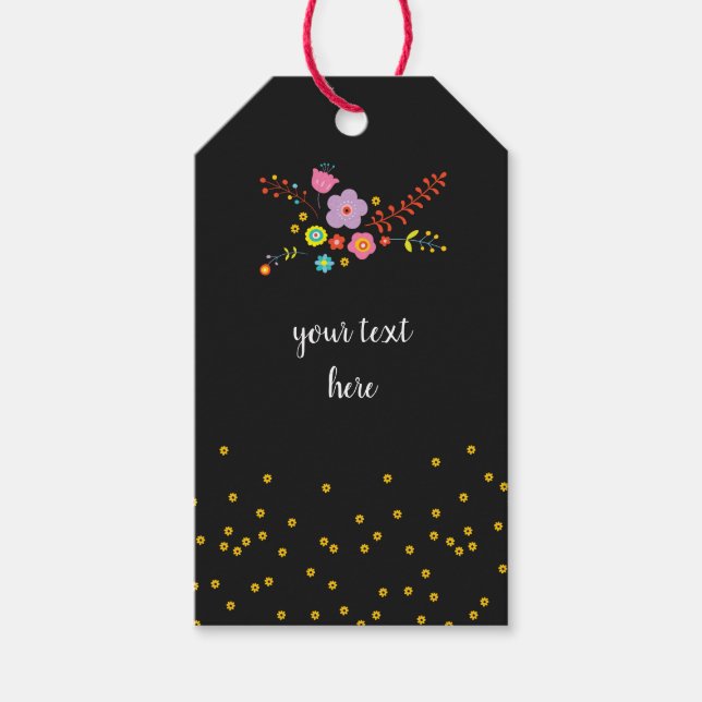 Dark Floral Customisable Gift Tags (Front)