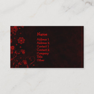 Dark Floral Design Business Card