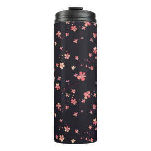 Dark Floral Dream Pattern Thermal Tumbler