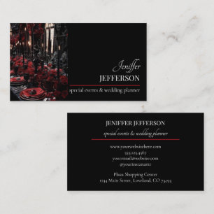 Dark Floral event wedding planner Business Card