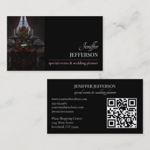 Dark Floral event wedding planner Business Card