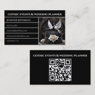 Dark Floral event wedding planner Business Card