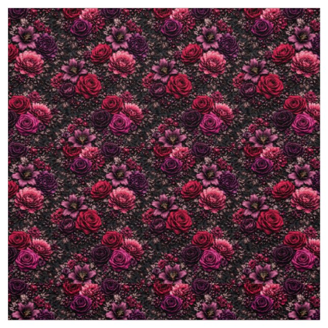 Dark Floral Fabric (Swatch)
