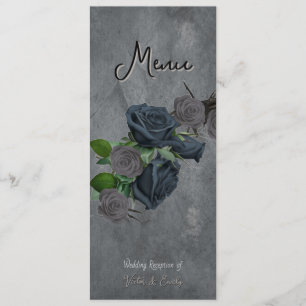 Dark Floral Gothic Style Wedding Menu