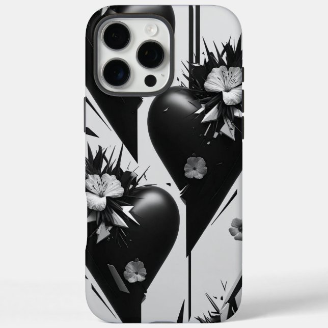 Dark Floral Heart Phone Case (Back)
