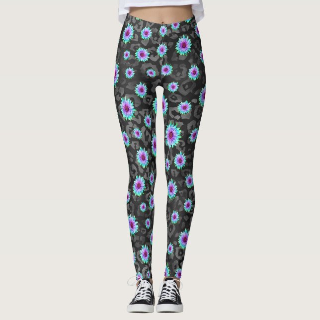 DARK FLORAL LEGGINGS (Front)