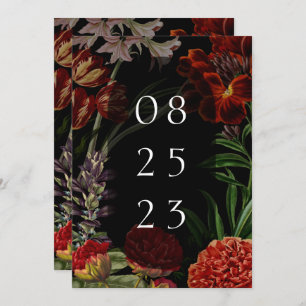 Dark Floral Moody Wedding  Save The Date
