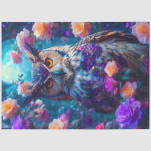 Dark Floral Owl Tissue Paper