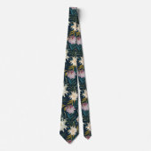 Dark Floral Painted Pattern Tie (Front)