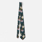 Dark Floral Painted Pattern Tie (Back)