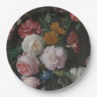 Dark Floral  Paper Plate