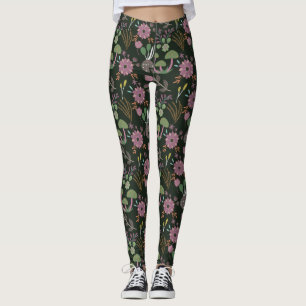 Dark Floral Pattern Leggings