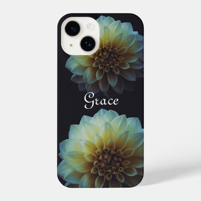 Dark Floral Personalised iPhone Case (Back)